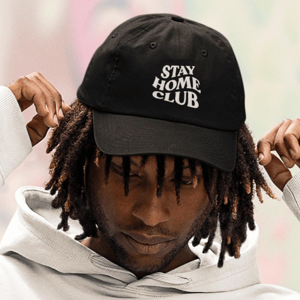 Stay Home Club Cap Black Front