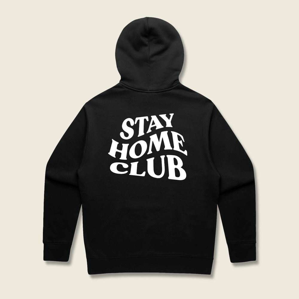 Stay Home Club Hoodie Black Back