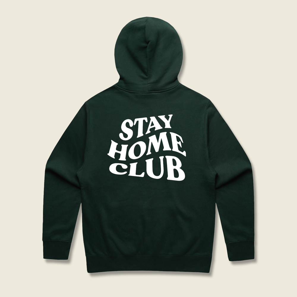 Stay Home Club Hoodie Pine Green Back